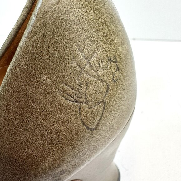 John Fluevog Miracles Medugorje Olive Green Leather Pumps Shoes Women’s Size 7 - Picture 6 of 11